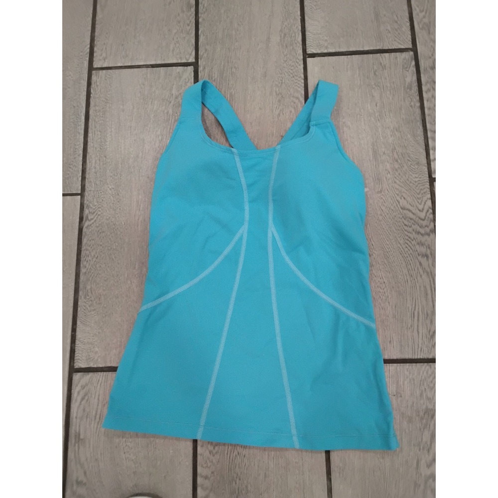 Lucy Activewear Turquoise Racerback Tank Top Built In Bra